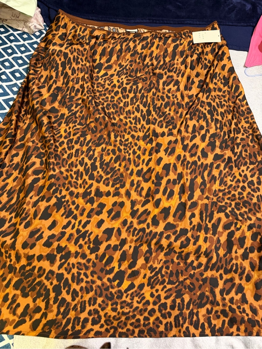 New Day Women's Leopard Print Maxi Slip Skirt